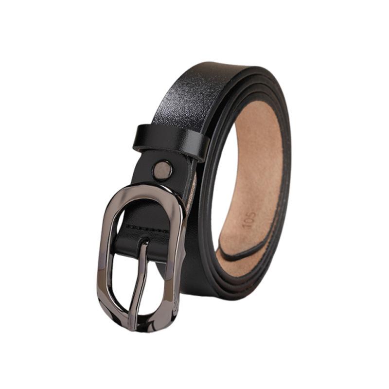 Women's Belt Formal Wear Professional Wear Cowhide Pin Trousers Belt Slim OL Style Versatile Business Black Belt Women
