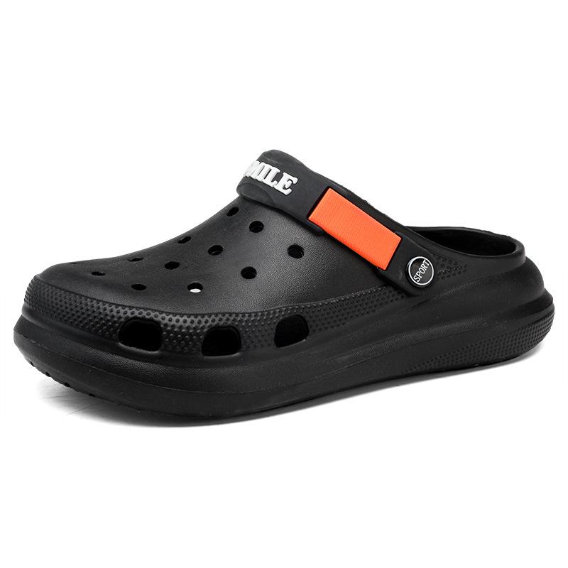 

Обувь для наступания на выбоины, мужская обувь на толстой подошве, увеличивающая высоту, пляжные сандалии, спортивная и досуговая сумка, тапочки для головы 41 чёрный