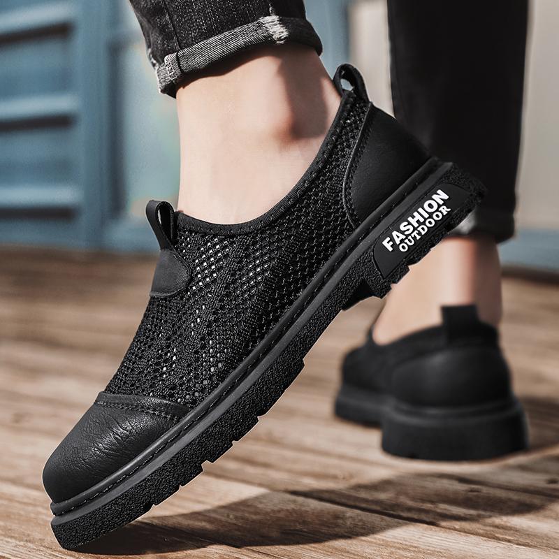 Casual Shoes Summer Outdoor Mesh Sneakers Men Trainers Non-slip Climbing Hiking Shoe Breathable Wear Resistant Thick Soled Shoes