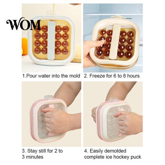 Reusable Odorless Ice Ball Tray Maker Kettle with Pull Handles, 2-in-1 Cube Road Trip Portable Mold, Spherical for Whiskey And Cocktails Innovative
