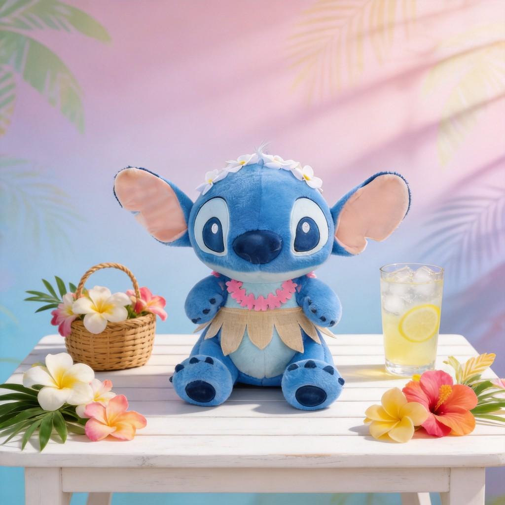 Peluche Lilo & Stitch in Materiale Peluche Corto per Decorazione Vacanze Estive