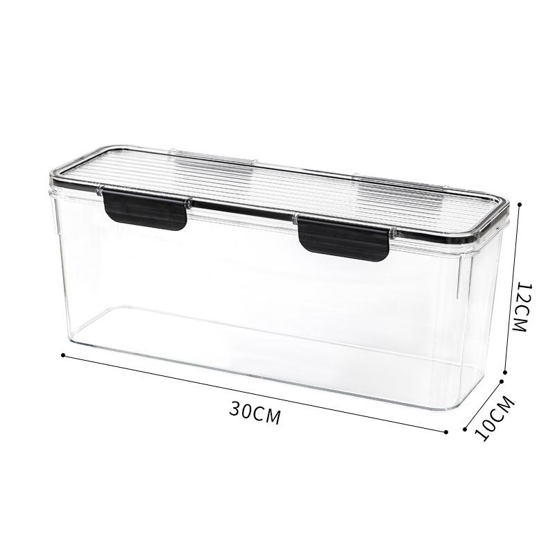 

Food Grade Multi-functional Noodle Storage Box, Kitchen Household Grain Sealing Box, Large Capacity Transparent Plastic Storage Box Small: 30x10x8CM чорний