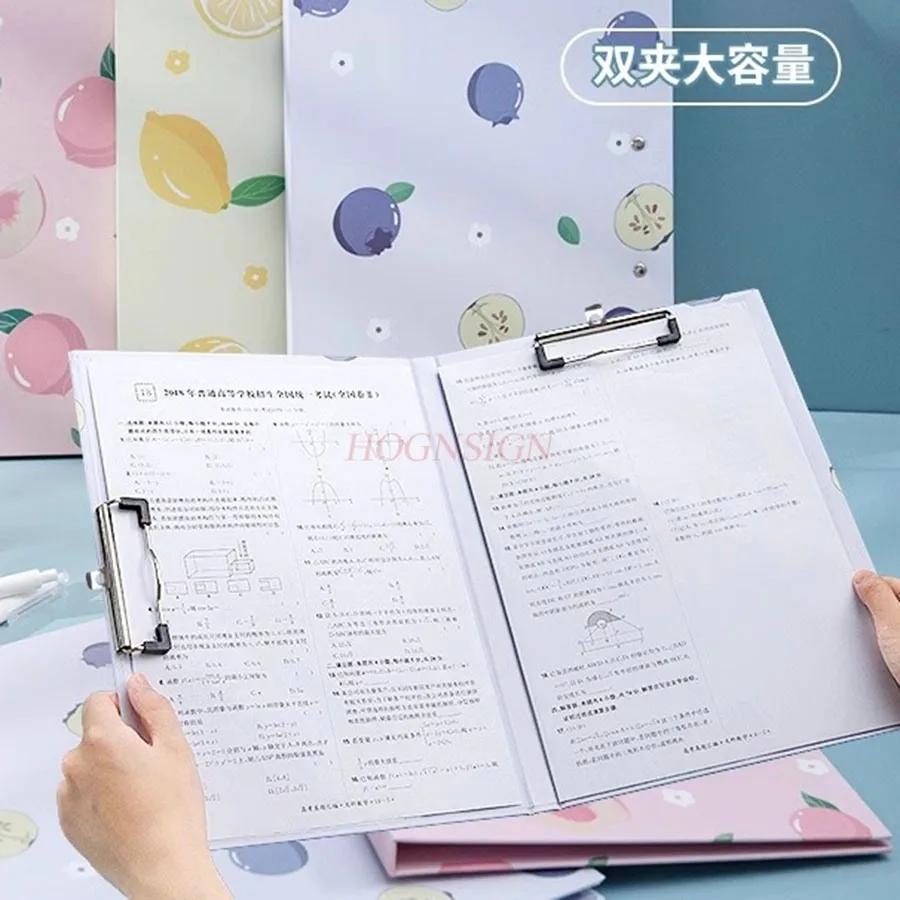 A4 Organizing Artifacts Thickened Folder,Folder Board Writing Pad Stationery Test Paper Clip Storage ,
