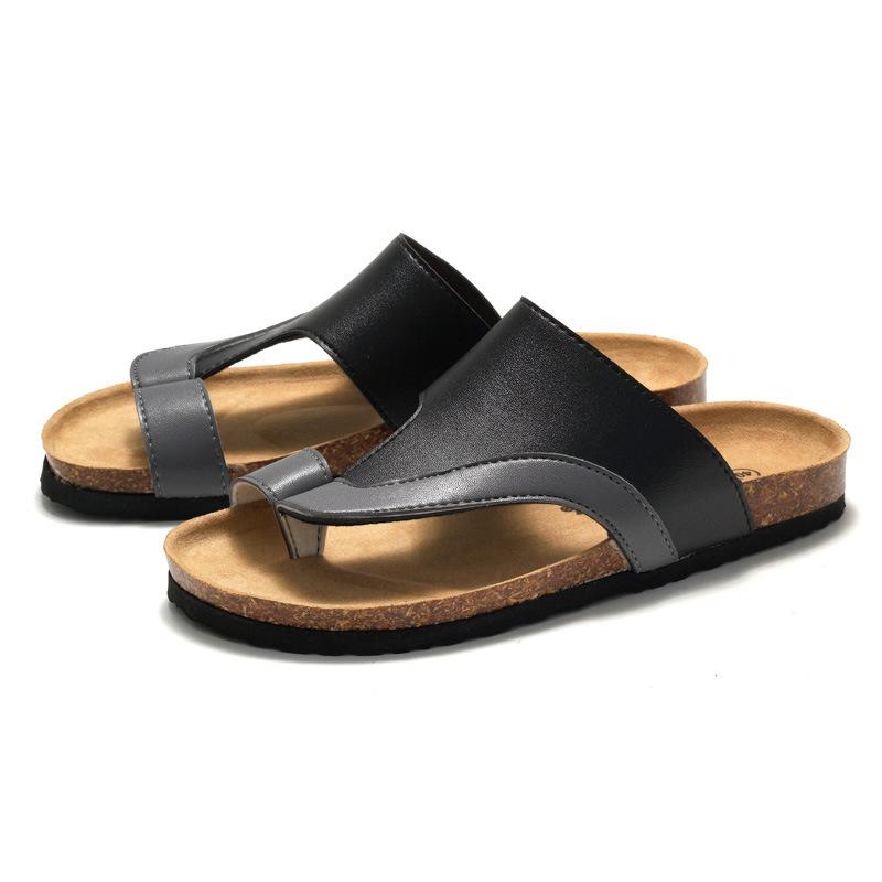 Men's Cork Flip-flops Men's Trendy Cool Slippers Young Students Beach Shoes KWN