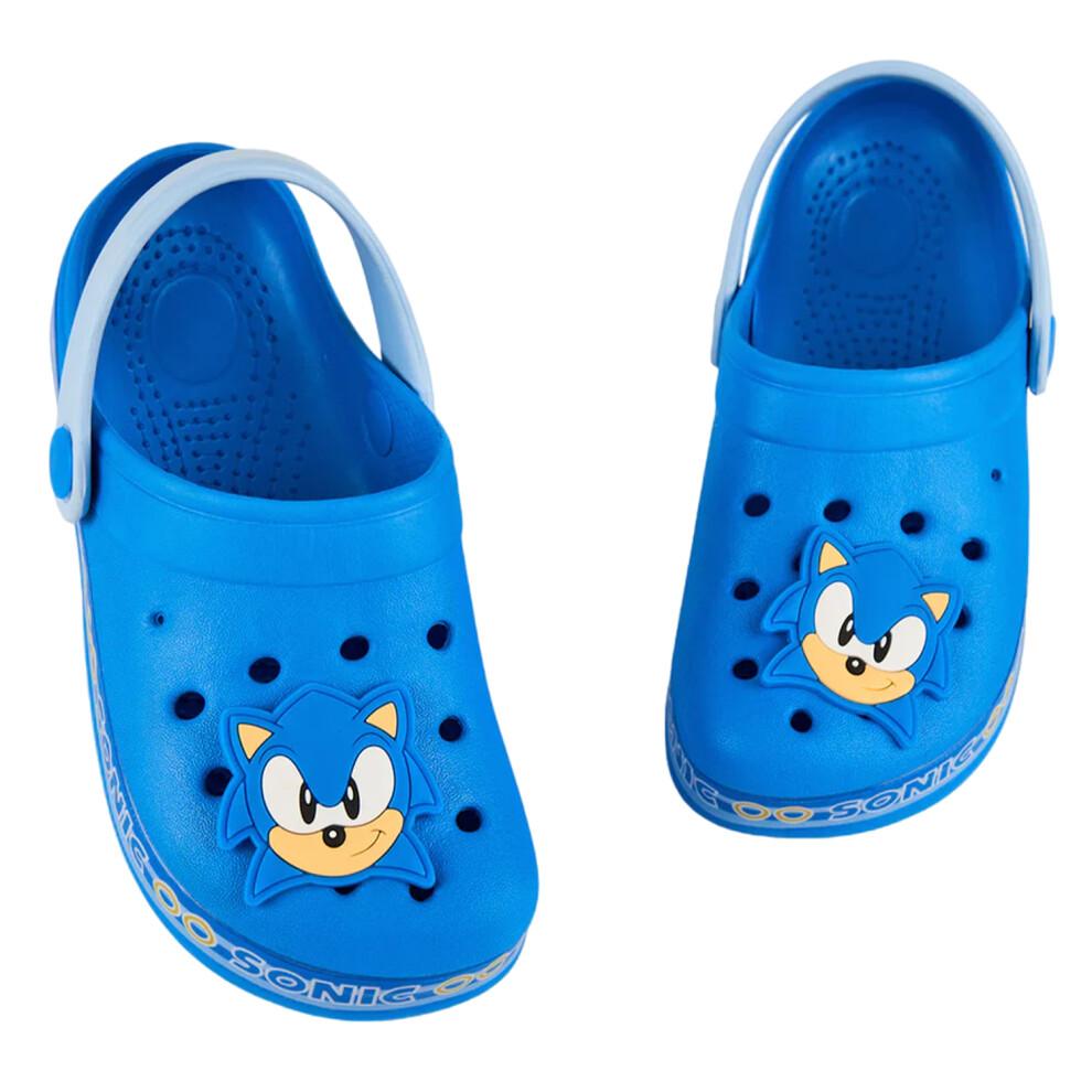 (2 UK Child, Blue) Sonic The Hedgehog Boys Clogs