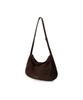 Leathery Hobo Suede Crossbody Bag [Dark Brown]