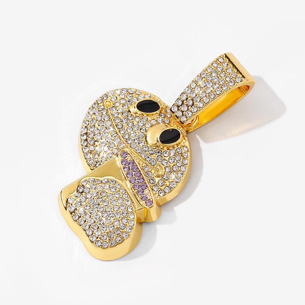 

Транскордонний кулон з повним діамантовим покриттям, кубинський ланцюжок - Круті хіп-хоп реп аксесуари для чоловіків