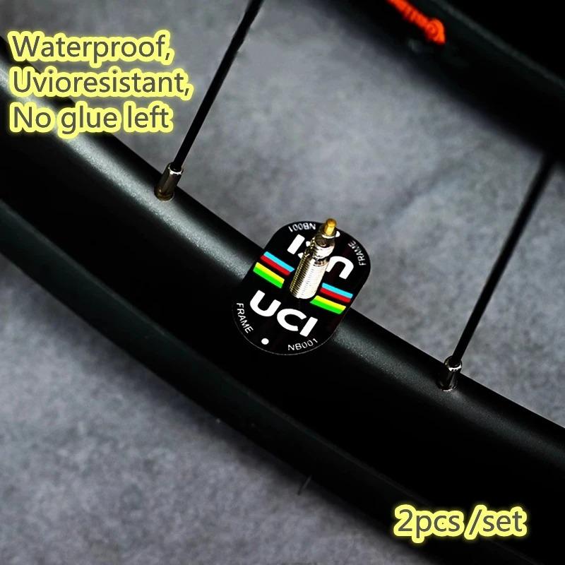 2Pcs Bike Tire Air Nozzle Protective Adhesive Decoration Decals Mountain Road Bicycle Valve Stickers