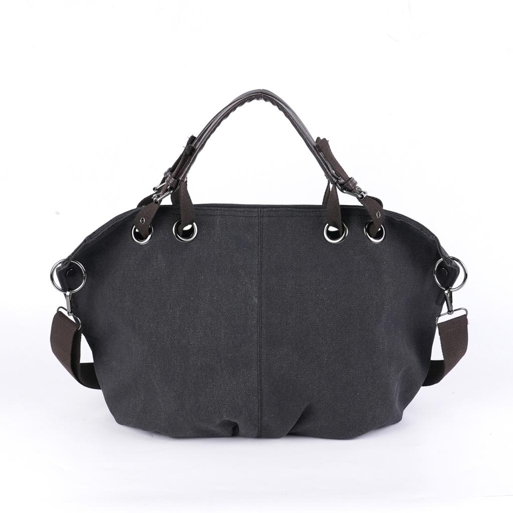 New retro large-capacity tooling canvas bag, shoulder messenger bag, college student commuting portable tote bag