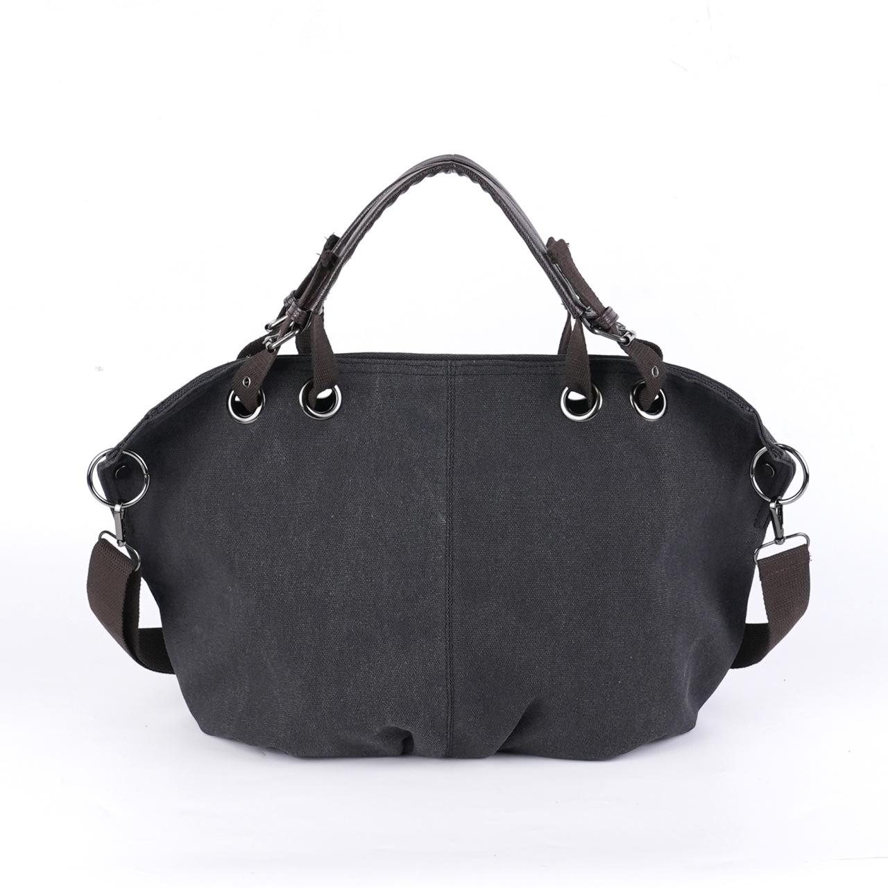 

Новая ретро холщовая сумка-тоут большой вместимости, на плечо, мессенджер, для студентов, для поездок на работу, портативная сумка-тоут чёрный