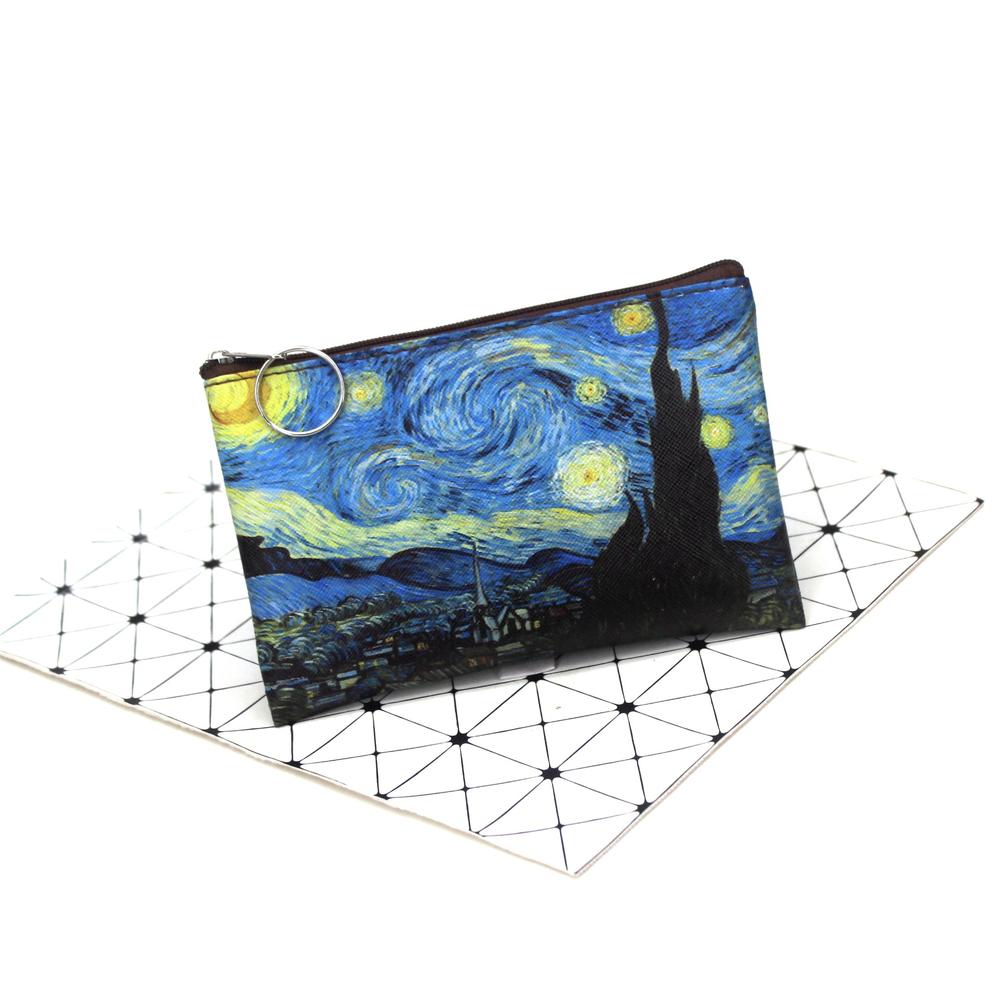 Vintage Women Printing Coin Purses Girl Hasp Zero Wallet Ladies Clutch Change Purse Female Mini Money Bag PU Leather Wallet
