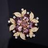 Retro Flower Brooch, High-end Feminine Charm, Crystal Imitation Brooch, Light Luxury and Niche Design Sense Brooch