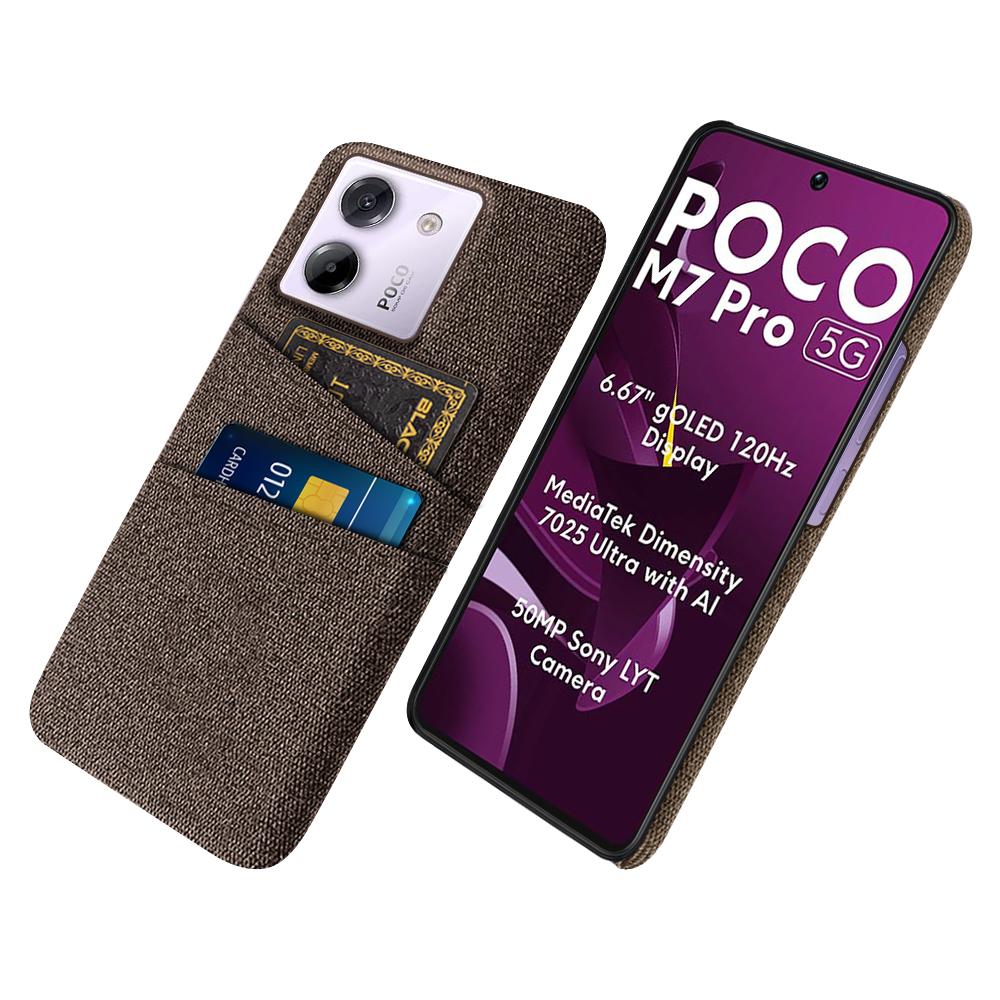 For Xiaomi Poco M7 Pro 5G Case Cloth+Hard PC Phone Cover with Dual Card Slots