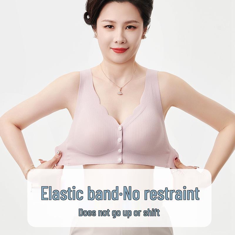Mom's Push-Up Seamless Front Closure Bra - Wire-Free, Anti-Sag, Vest Style for Middle-Aged Women