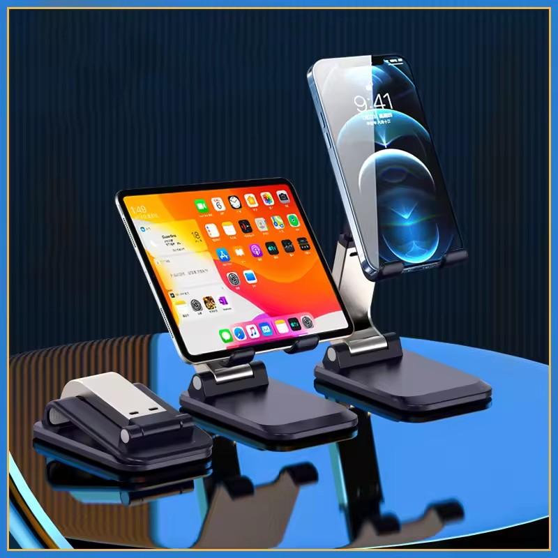 Foldable ABS Desktop Mobile Phone Stand for iPad iPhone 16 Smartphone Support Tablet Desk Cell Phone Universal Holder Bracket