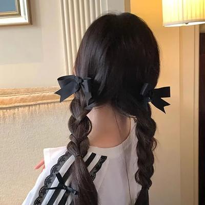 Lystrfac 2Pcs/Lot Hair Bow For Women Girls Hairpin Simple Fashion Top Hair Clip Ladies Hairgrips Hair Accessories