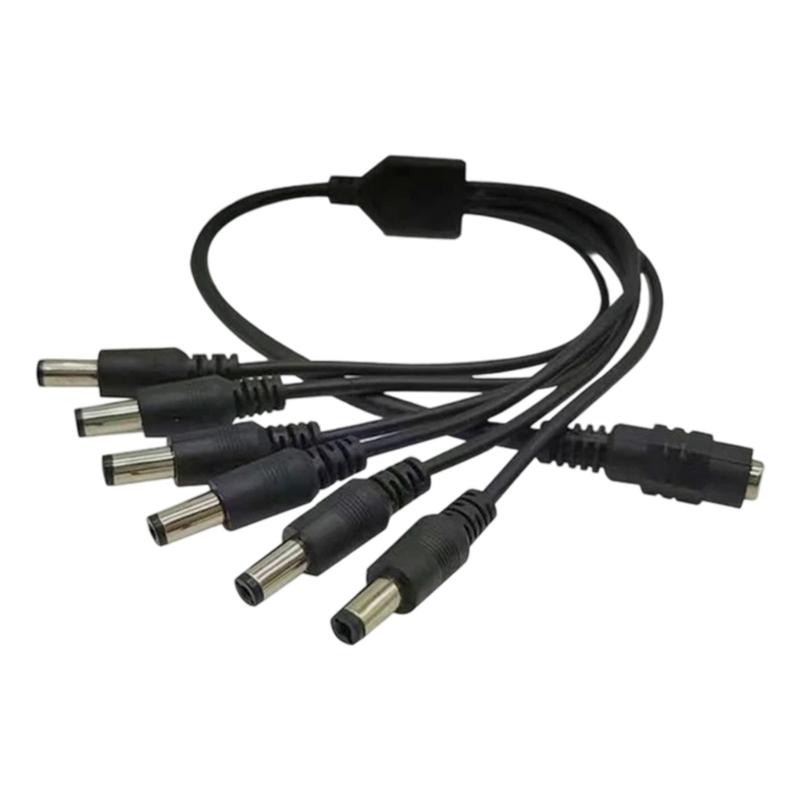 1 Female To 3/4/5/6/7/8 Male Plug Barrels Connector Power Adapter Connector Cord for LED Strips Light CCTV Camera