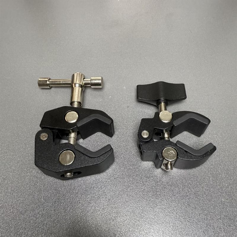 Aluminum Clamp With Double Ball Head Clamp 1/4inch Threaded Video Mount for Action Camera Monitor LED Light Accessories
