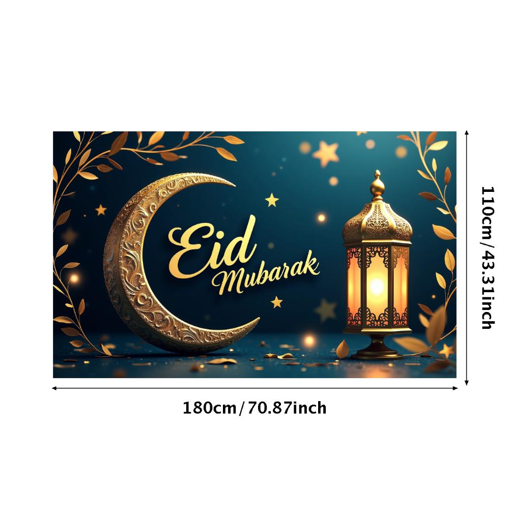 Bannière de l'Aïd Décoration de Maison Thématique Accessoires de Photographie Lanternes Lune Colorées Pour Événements Religieux Rassemblements Familiaux Festif