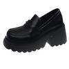 Gothic Chunky High Heels Pumps for Women 2025 Spring Patent Leather Platform Loafers Woman Black Thick Heeled Jk Lolita Shoes