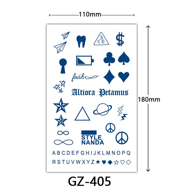 Autocolante Tatuaj Herbal, Autocolante Tatuaj cu Suc, Autocolante Tatuaj Semi-Permanent cu Litere Englezești Tatuaj