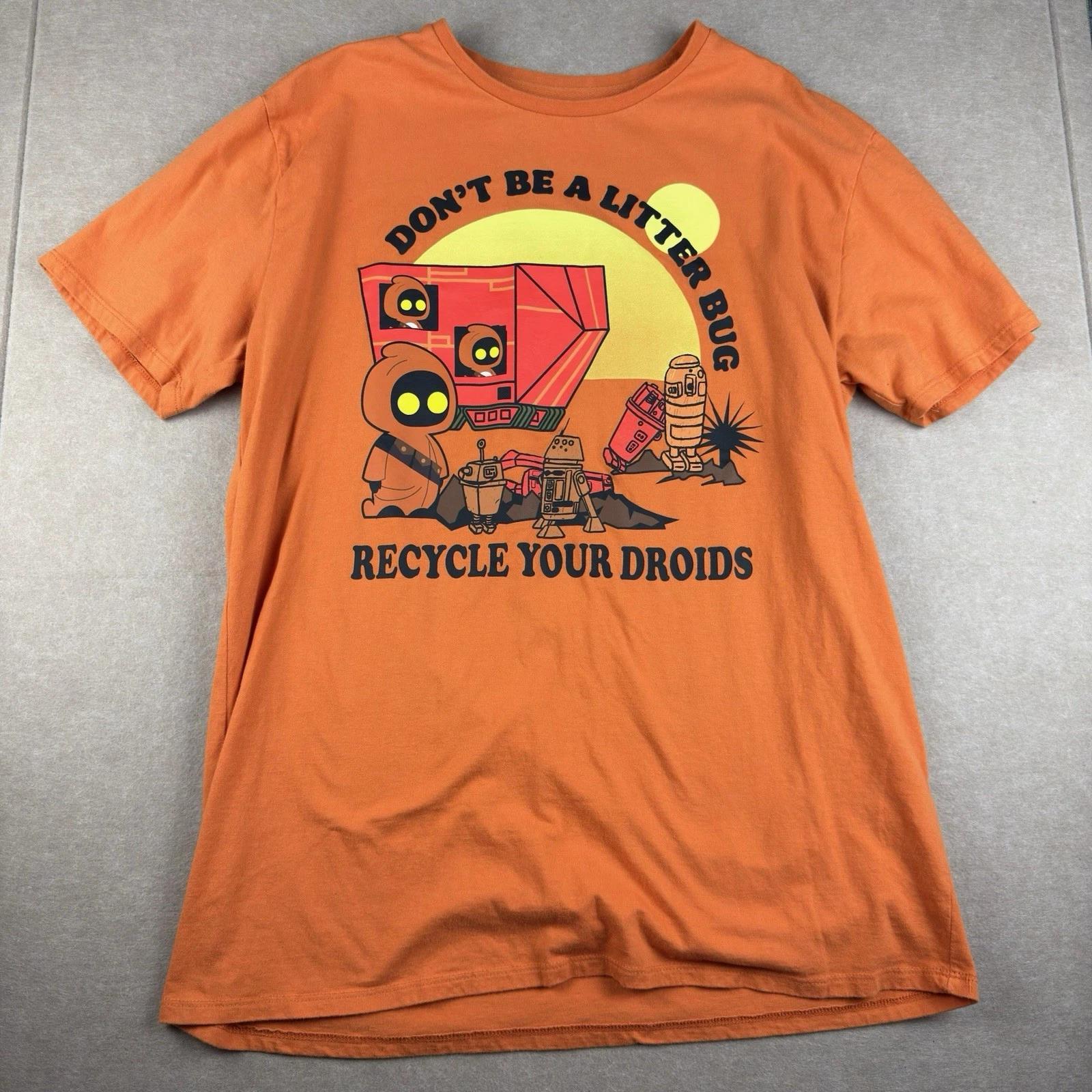 Star Wars Shirt XL Orange Recycle Your Droids Her Universe Tee S