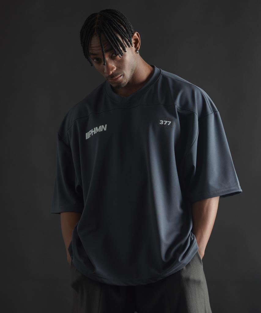 PHERMENON [2Pack] Oversized Rugby Jersey Short Sleeve (3 Colors)