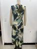 Spring 2025 Women's Tie-Dye Sleeveless Slimming Casual Dress - European & American Style