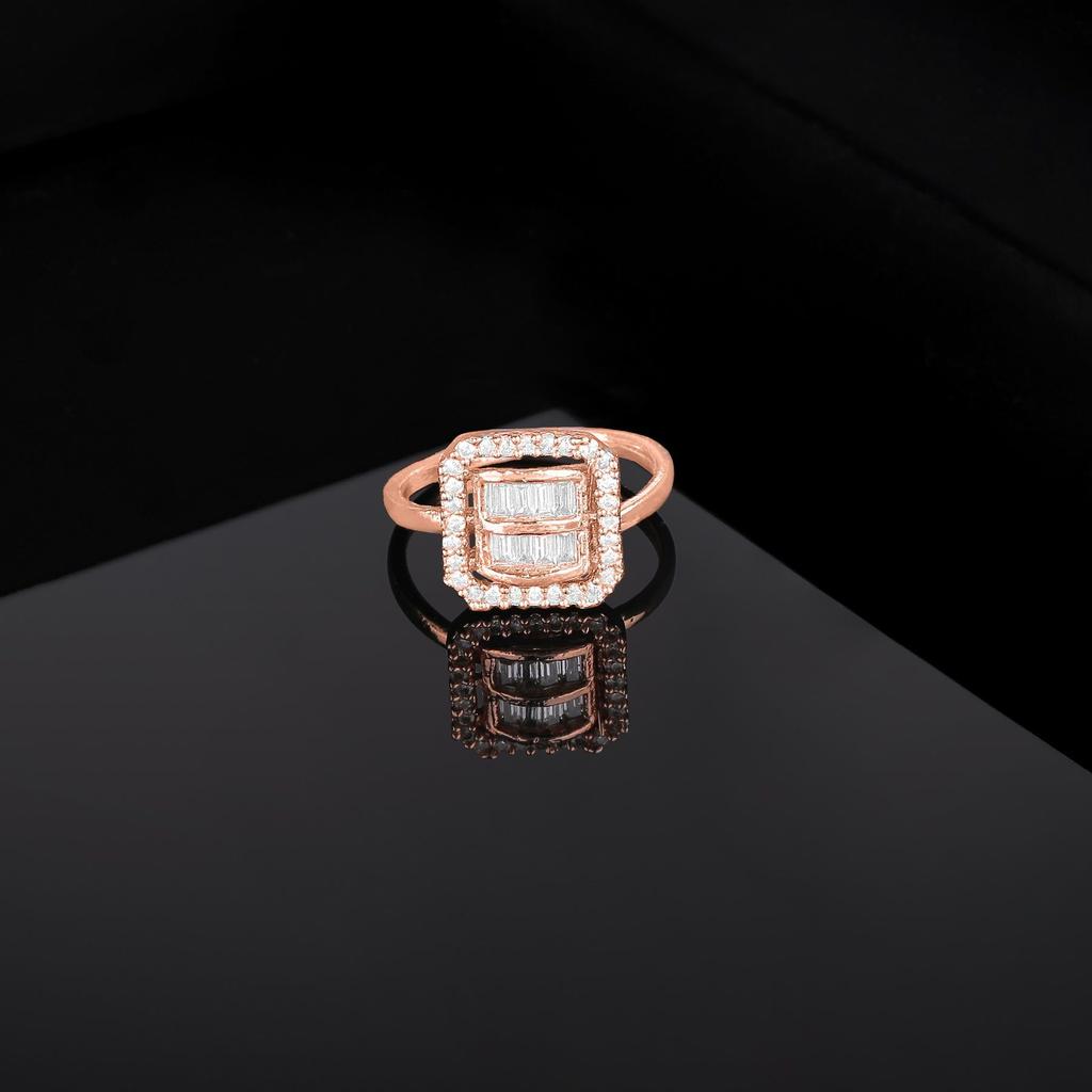 Регулируемое сверкающее кольцо Estele с покрытием из розового золота и CZ для женщин