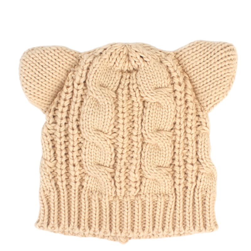 

Универсальная химия Шапка-бини Bear Twist Knit бежевая шапка-бини с медведем FREE