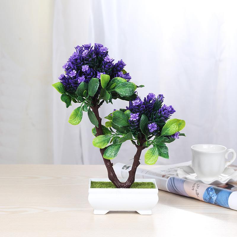 Artificial Plants Potted Bonsai Green Small Tree Plants Fake Flowers Potted Ornaments for Home Garden Decor Party Hotel Decor