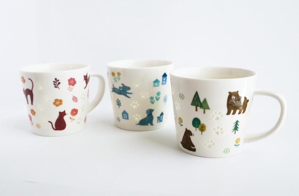 Alta Paw Print H8 AR0604560 Mug, Dog, Size Approx. W11.5 D8.8