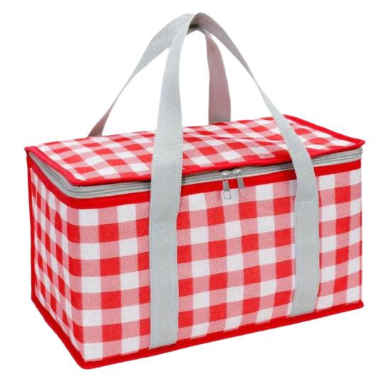 Izolowana torba piknikowa, Składany termiczny koszyk na lunch na zewnątrz, Wytrzymała lodówka z folii aluminiowej na żywność, Akcesorium piknikowe i kempingowe