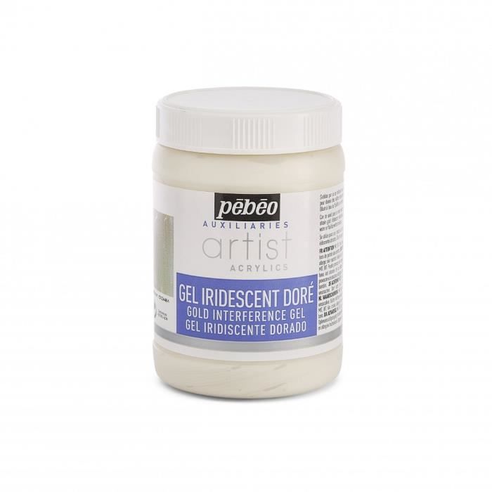 Pebeo - Couleurs Acryliques - Artist acrylics 250 ml gel iridescent dore
