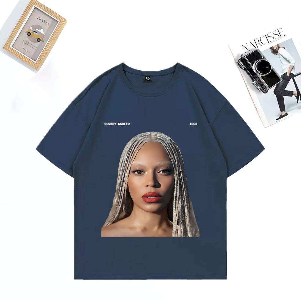 Beyoncé Cowboy Carter Tour 2025 Grafik T-Shirt Unisex DAMEN vintage Hip Hop Streetwear Rundhals Baumwollkleidung Kurzarm T-Shirt