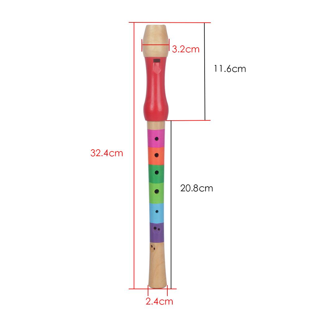 Wooden 8-Hole Children's Student Recorder Flute - Easy for Beginner Learners
