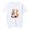 Summer A To Z 26 Alphabet Print Tshirt Cartoon Tees Women Streetwear Funny Casual T