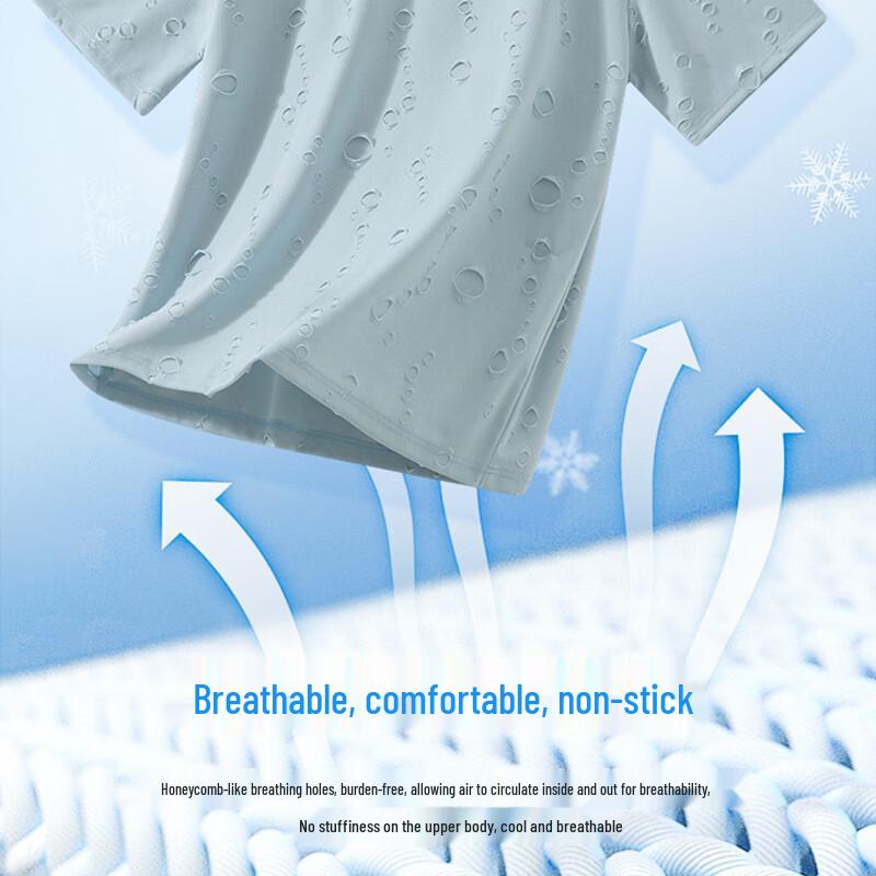MiiOW Men's Ice-Feel Bubble Texture Casual Two-Piece Set