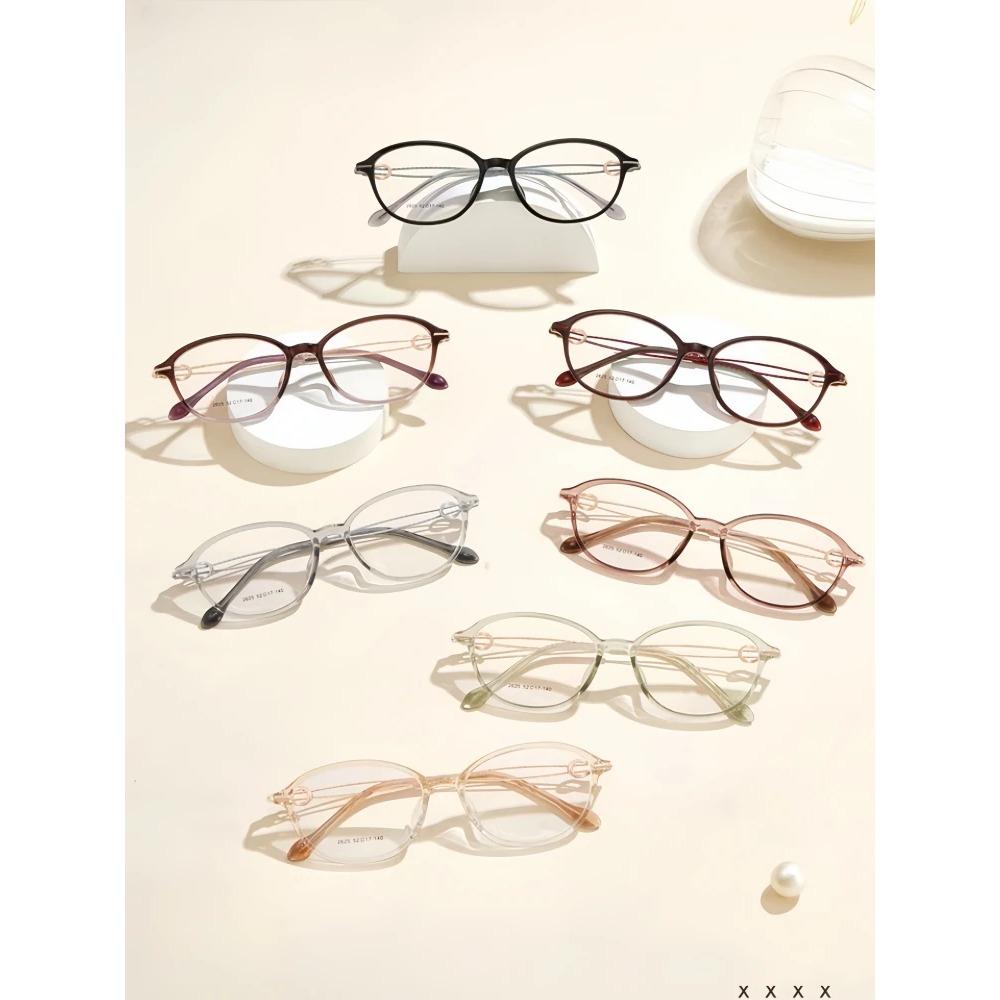 TFTB Noble Temperament Women's Glasses Ultra-light Retro Oval High-quality TR90 Alloy Optical Prescription Eyeglasses Frame 139m