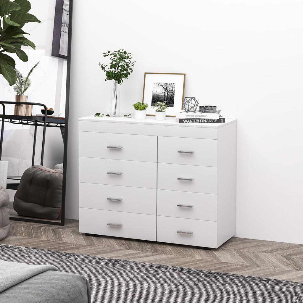 Chest of Drawers Cabinet In Wood for Bedroom, Kitchen, Bathroom 90×35×73cm White