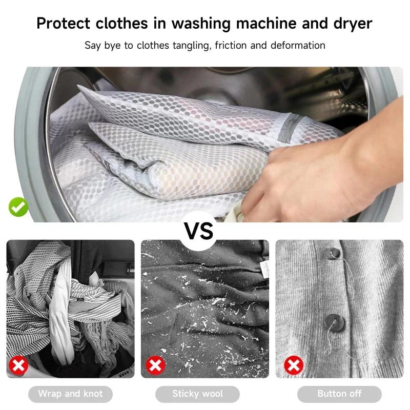 Laundry Bags Printing Fine Mesh Clothing Care and Washing Bag Set Large Mesh Bra Washing Clothes Net Bag  Shoes Storage