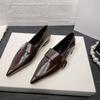 2025 New European and American Style Pointed Single Shoes Low Heel Niche Design Velcro Commuter Professional Shoes