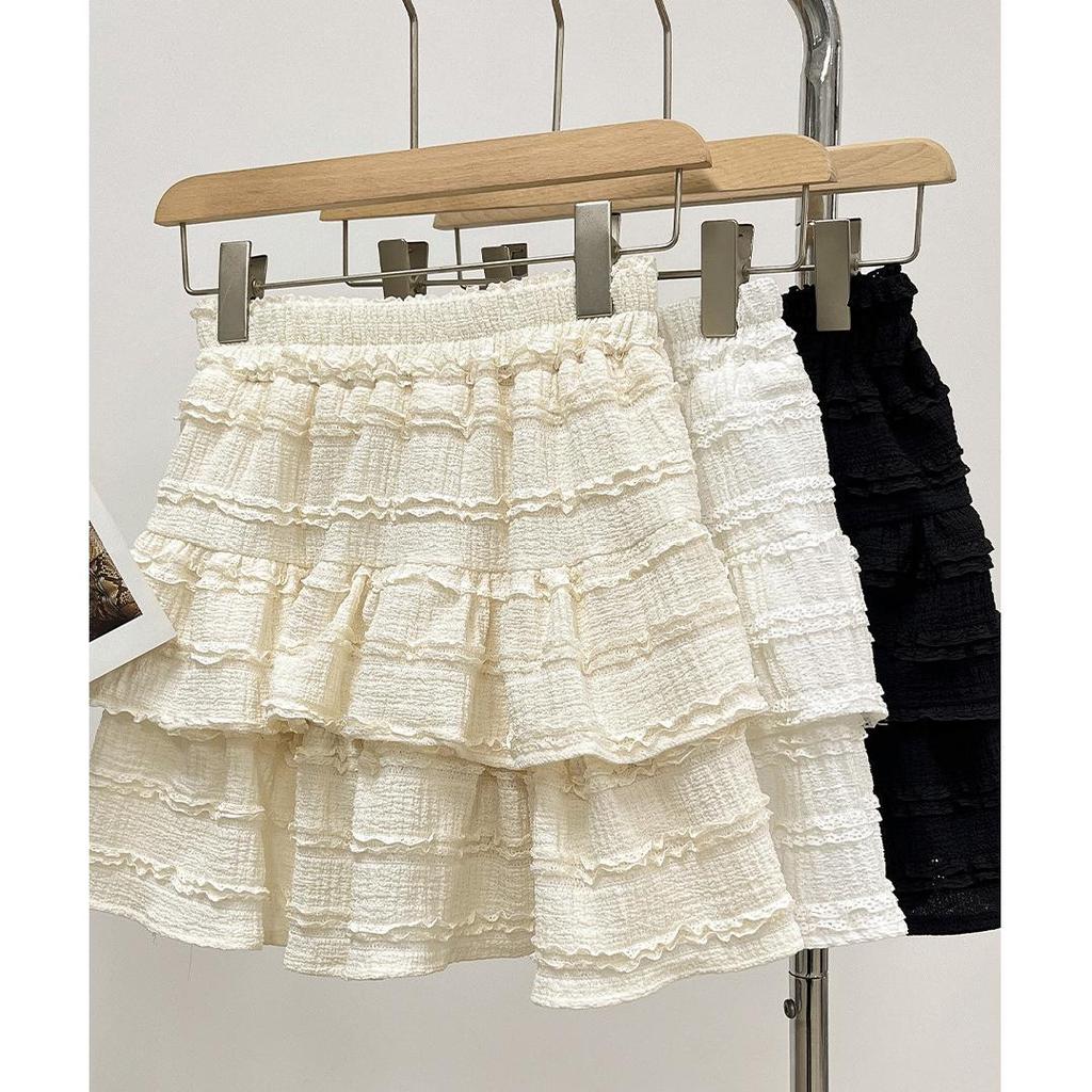 Spring Sweet Ballet Lace Puff Skirt
