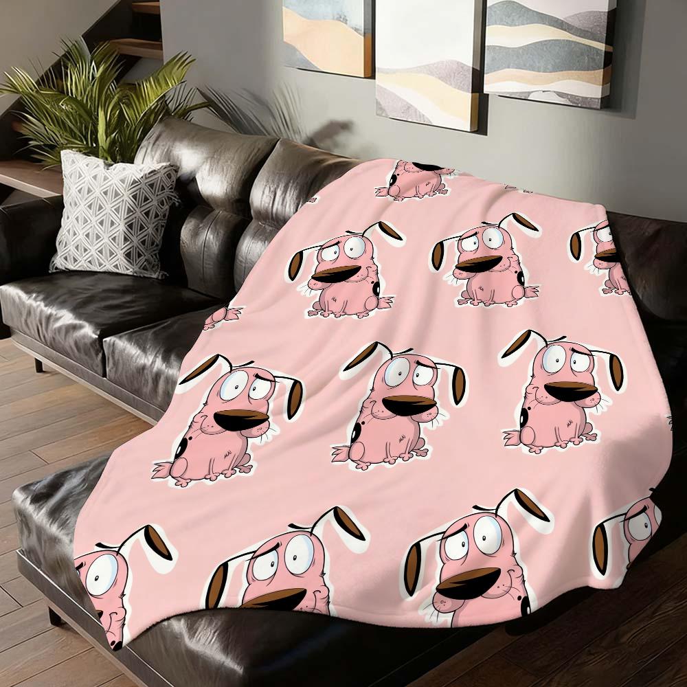 Coperta Cartoon C-Courage the C-Cowardly D-Dog Morbida e Delicata sulla Pelle per Divano Letto Pisolino Copriletto Piumone per Tutte le Stagioni