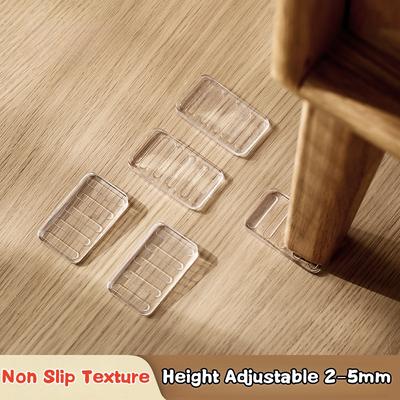 8 Pcs Leveling Shims, Clear Plastic Wedges for Level Uneven Home Furniture,Toilet,Bed,Table,Appliance,Non Slip Texture Levelers