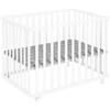 Parc bébé pliable - ROBA - LITTLE STARS - 75 x 100 cm - Réglable en hauteur - 4 Roues freinées - Bois Laqué Blanc - Motif Étoile