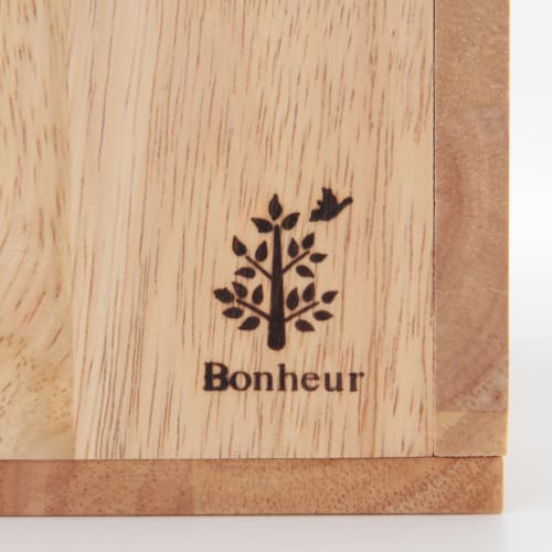 Fuji Boeki Chopstick Holder, Cutlery Stand, Width 18 X Depth 10 X Height 13cm, Natural Wood, with Dividers, Kitchen Storage, Bonheur, 96137