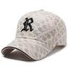 Letter R Embroidery Cotton Baseball Cap Adjustable Breathable Peaked Gift Caps
