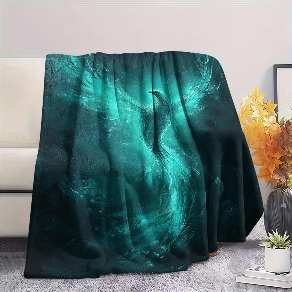 Sparkling Phoenix  Print Flannel Blanket, High quality Comfortable for All Seasons, Home Decor, Warmth and Comfort
