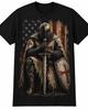 Medieval Knight Patriot Shirt, Vintage Armor Warrior Tee, USA Flag Graphic T-Shirt, Gothic Medieval Apparel, Historical Inspired Gift